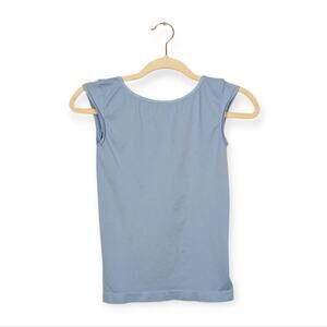 Free People Intimately Light Blue Low Back Cap Sleeve Seamless Tee Size L/XL